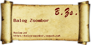 Balog Zsombor névjegykártya